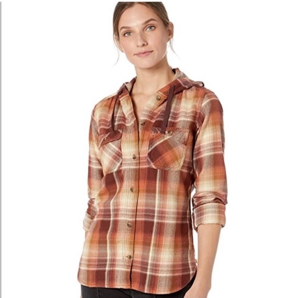 Carhartt Women’s Relaxed Fit Flannel Hooded Plaid shirt sz M (8-10) - Picture 10 of 10